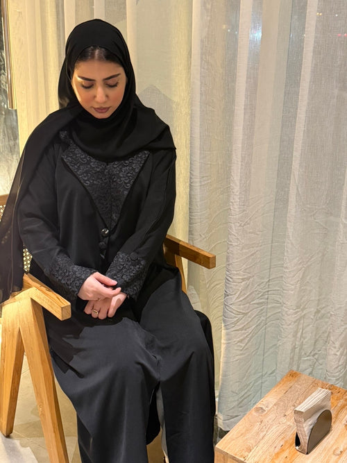 Elegant practical abaya with amazing lace